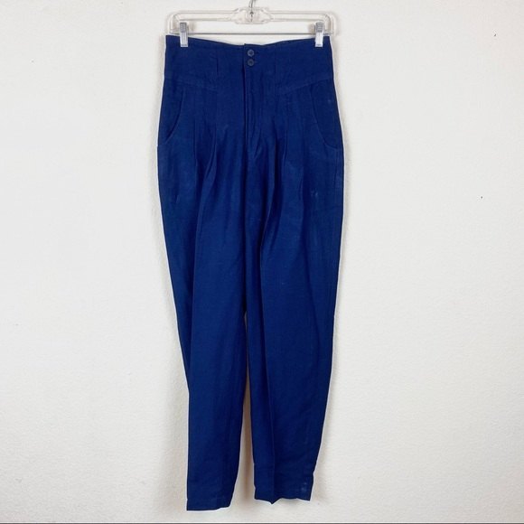 Gitano Vintage Navy Blue High Waisted Pants - Picture 1 of 11